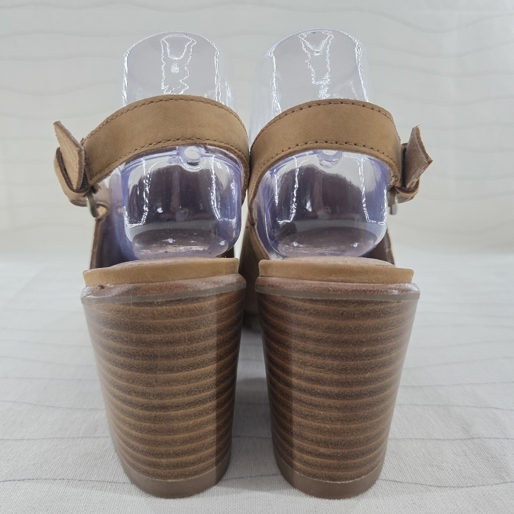 Sorel Womens Nadia Slingback Tan Leather Sandals Heels Shoes NL3241-224 Size 8 - Picture 5 of 11
